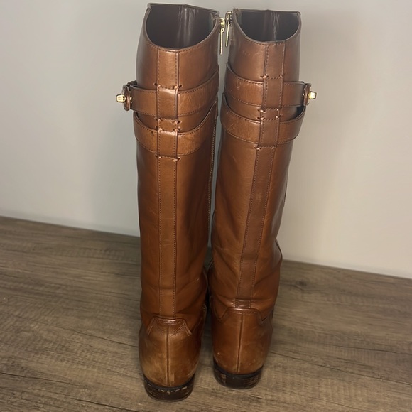 Coach Cognac Linette Calf Leather Boot US 8.5 - Picture 4 of 6